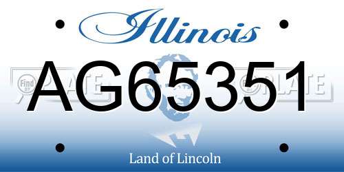 AG65351 Illinois License Plate