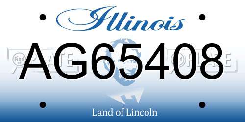 AG65408 Illinois License Plate