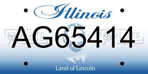 AG65414 Illinois License Plate