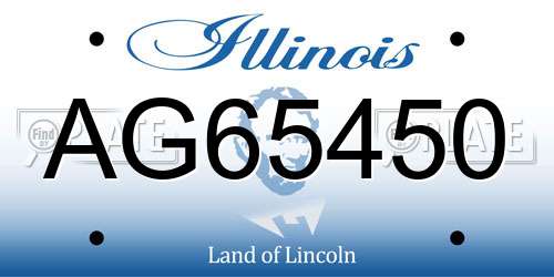 AG65450 Illinois License Plate