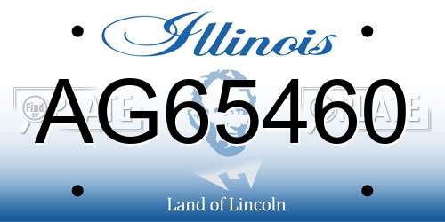 AG65460 Illinois License Plate