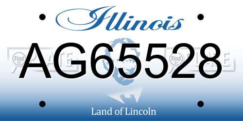 AG65528 Illinois License Plate