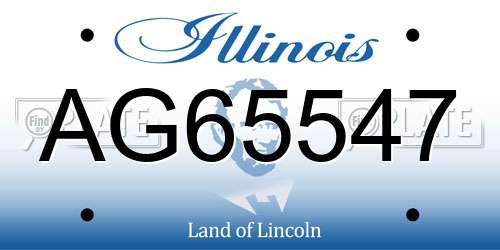 AG65547 Illinois License Plate