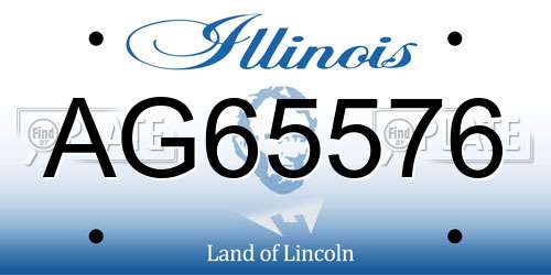 AG65576 Illinois License Plate