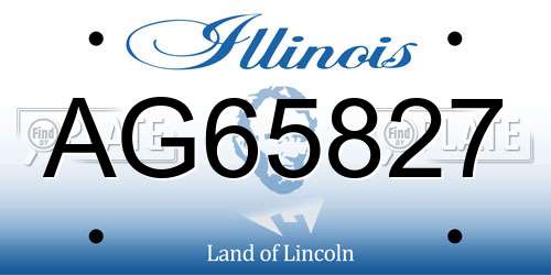 AG65827 Illinois License Plate