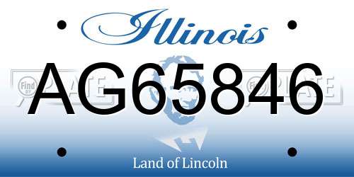 AG65846 Illinois License Plate