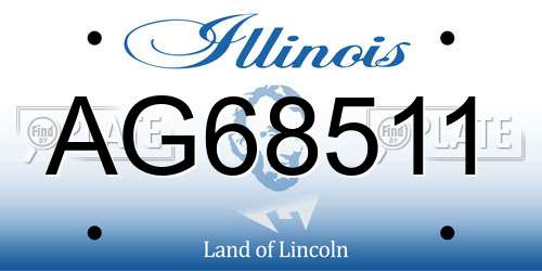 AG68511 Illinois License Plate