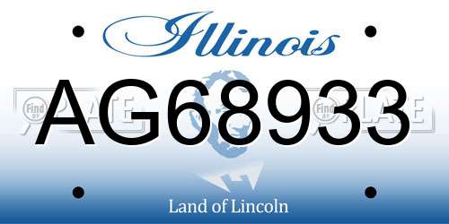 AG68933 Illinois License Plate