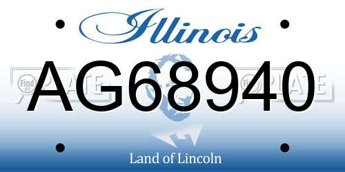 AG68940 Illinois License Plate