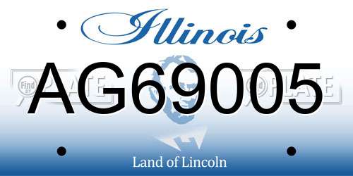AG69005 Illinois License Plate