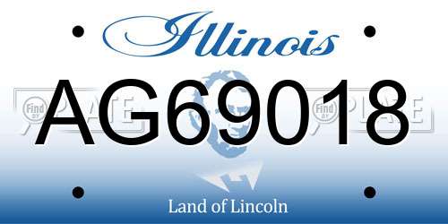AG69018 Illinois License Plate