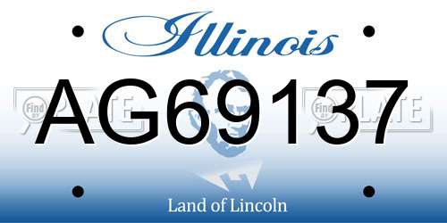AG69137 Illinois License Plate