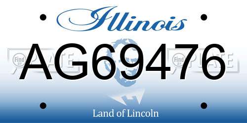 AG69476 Illinois License Plate