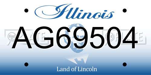 AG69504 Illinois License Plate