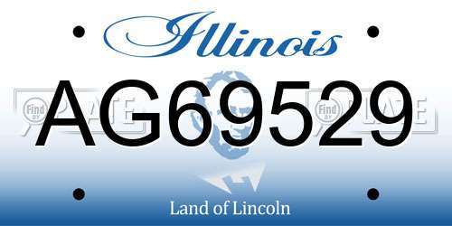 AG69529 Illinois License Plate