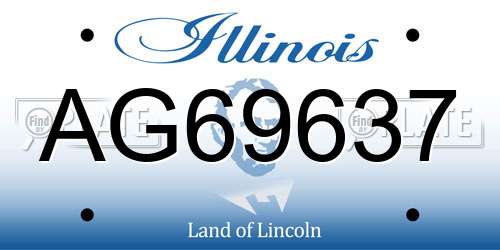 AG69637 Illinois License Plate