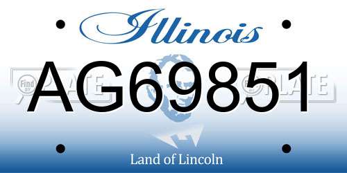 AG69851 Illinois License Plate