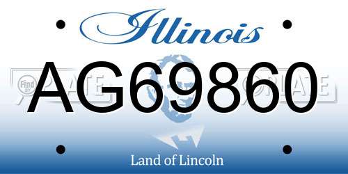 AG69860 Illinois License Plate