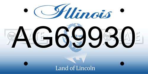 AG69930 Illinois License Plate