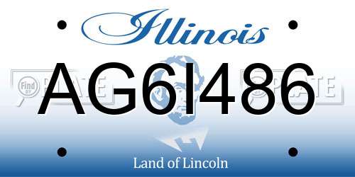AG6I486 Illinois License Plate