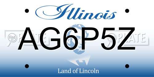 AG6P5Z Illinois License Plate