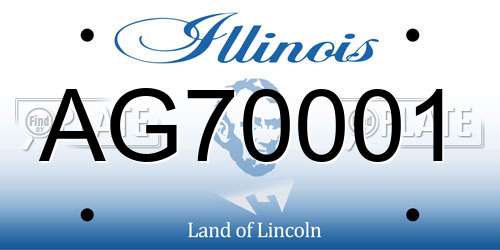 AG70001 Illinois License Plate