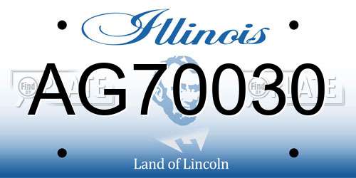 AG70030 Illinois License Plate