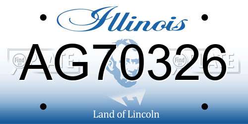 AG70326 Illinois License Plate