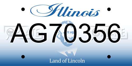 AG70356 Illinois License Plate