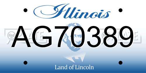AG70389 Illinois License Plate