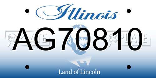 AG70810 Illinois License Plate
