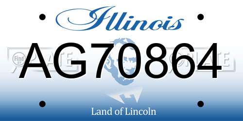 AG70864 Illinois License Plate