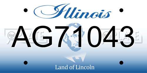 AG71043 Illinois License Plate