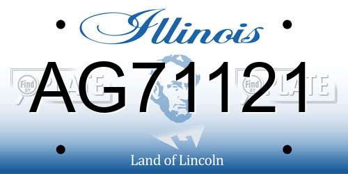 AG71121 Illinois License Plate