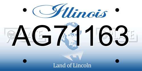 AG71163 Illinois License Plate