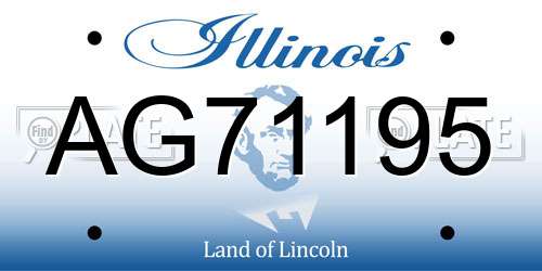 AG71195 Illinois License Plate