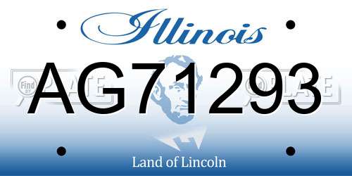 AG71293 Illinois License Plate