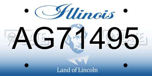 AG71495 Illinois License Plate