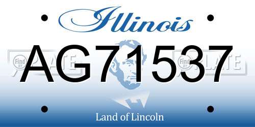 AG71537 Illinois License Plate