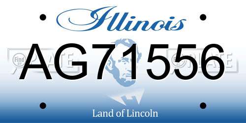 AG71556 Illinois License Plate
