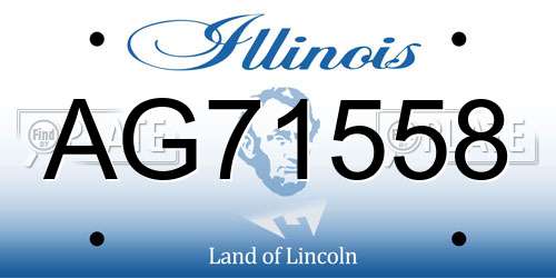 AG71558 Illinois License Plate