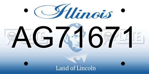 AG71671 Illinois License Plate