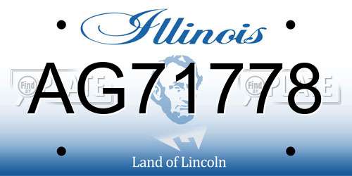 AG71778 Illinois License Plate