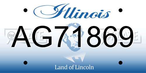 AG71869 Illinois License Plate