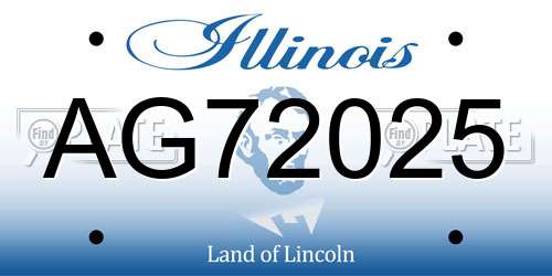 AG72025 Illinois License Plate