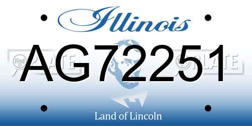 AG72251 Illinois License Plate