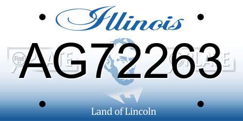 AG72263 Illinois License Plate