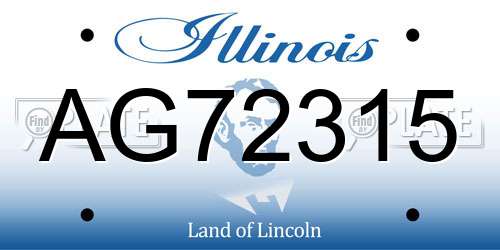AG72315 Illinois License Plate