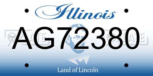 AG72380 Illinois License Plate