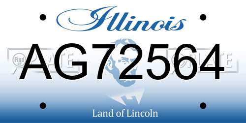 AG72564 Illinois License Plate